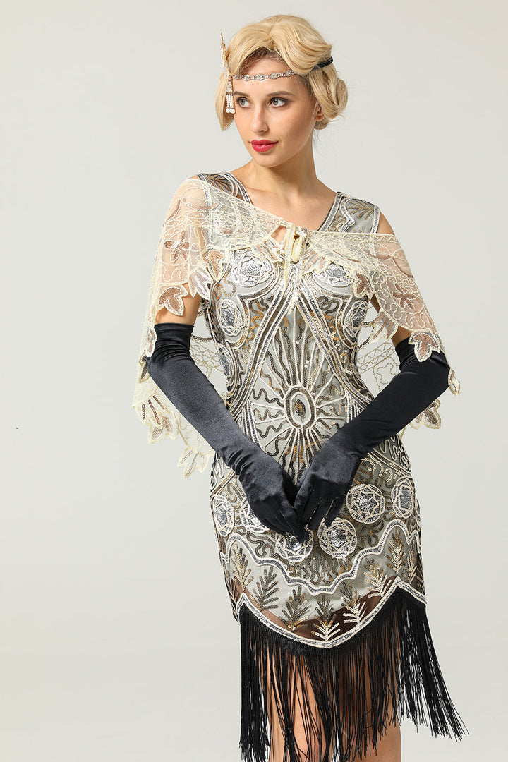 Vintage Style Sheer Flapper Cape - Vintalia