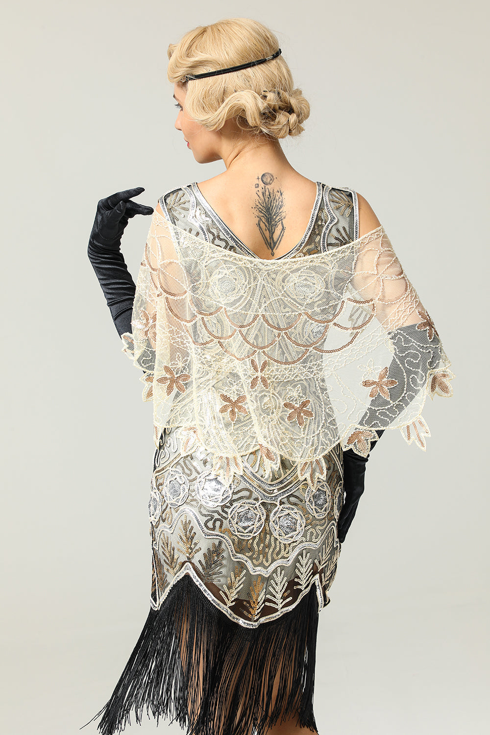 Vintage Style Sheer Flapper Cape - Vintalia