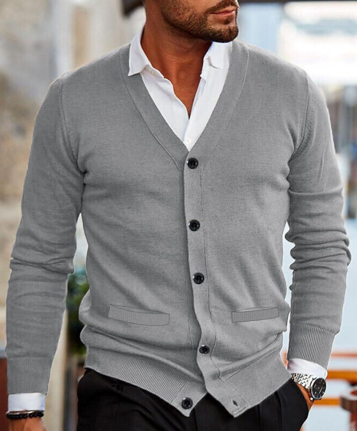 Vorgeformte V Hals Strickjacke - Gino