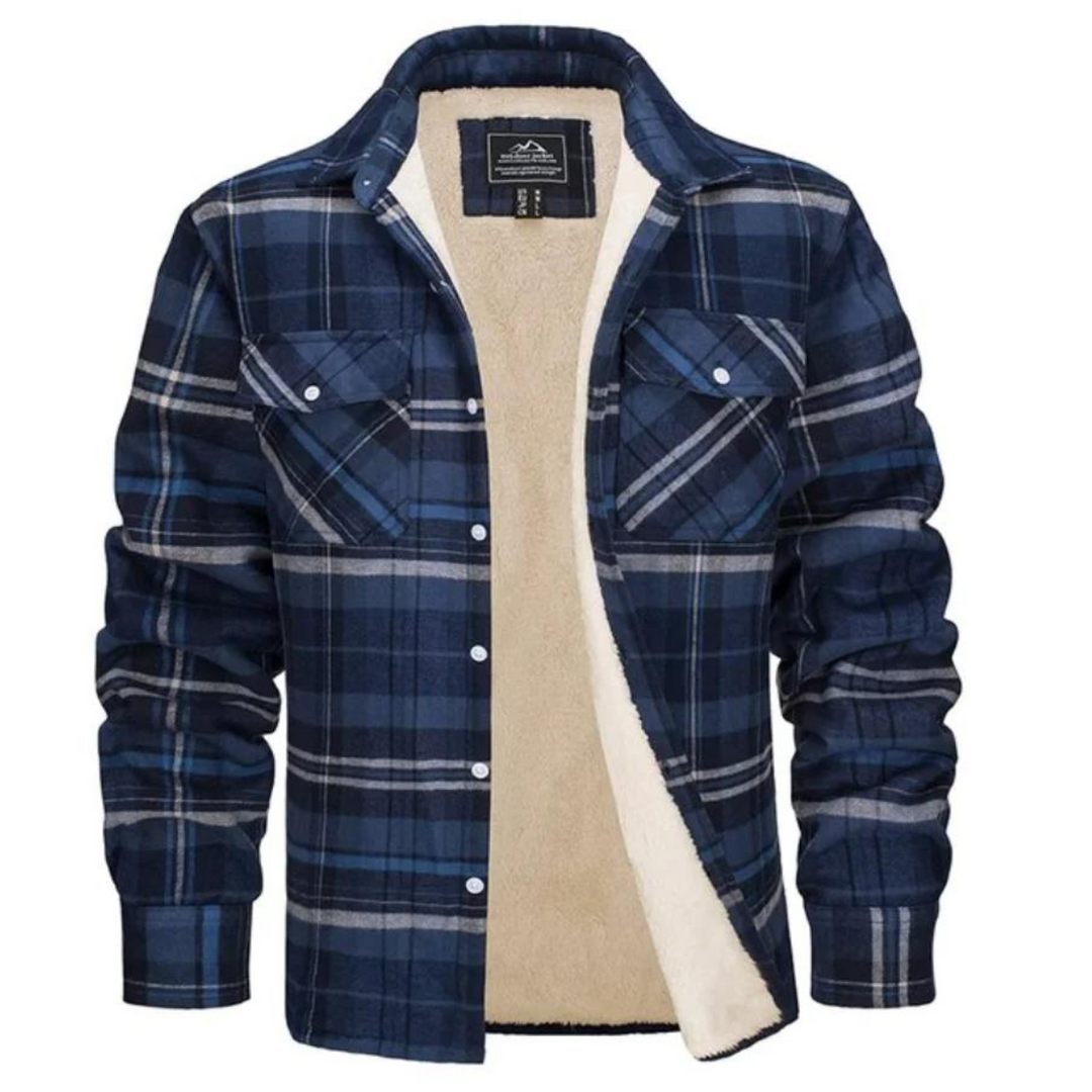Fleece-Lined Checked Men's Jacket – Arvid