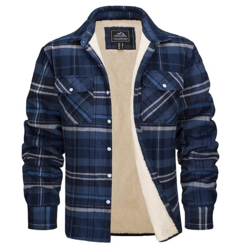 Fleece-Lined Checked Men's Jacket – Arvid