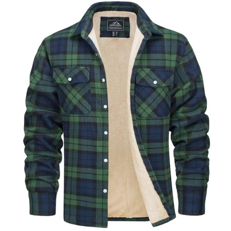 Fleece-Lined Checked Men's Jacket – Arvid