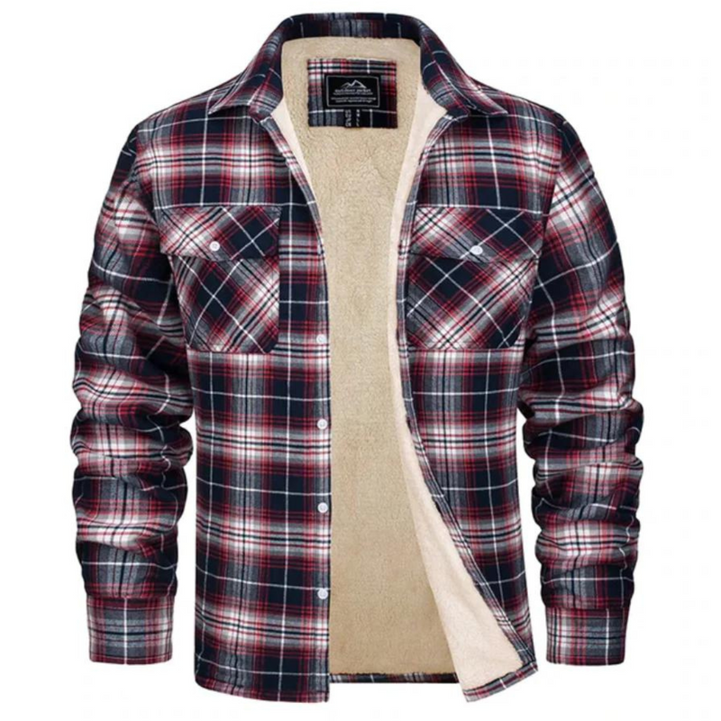 Fleece-Lined Checked Men's Jacket – Arvid