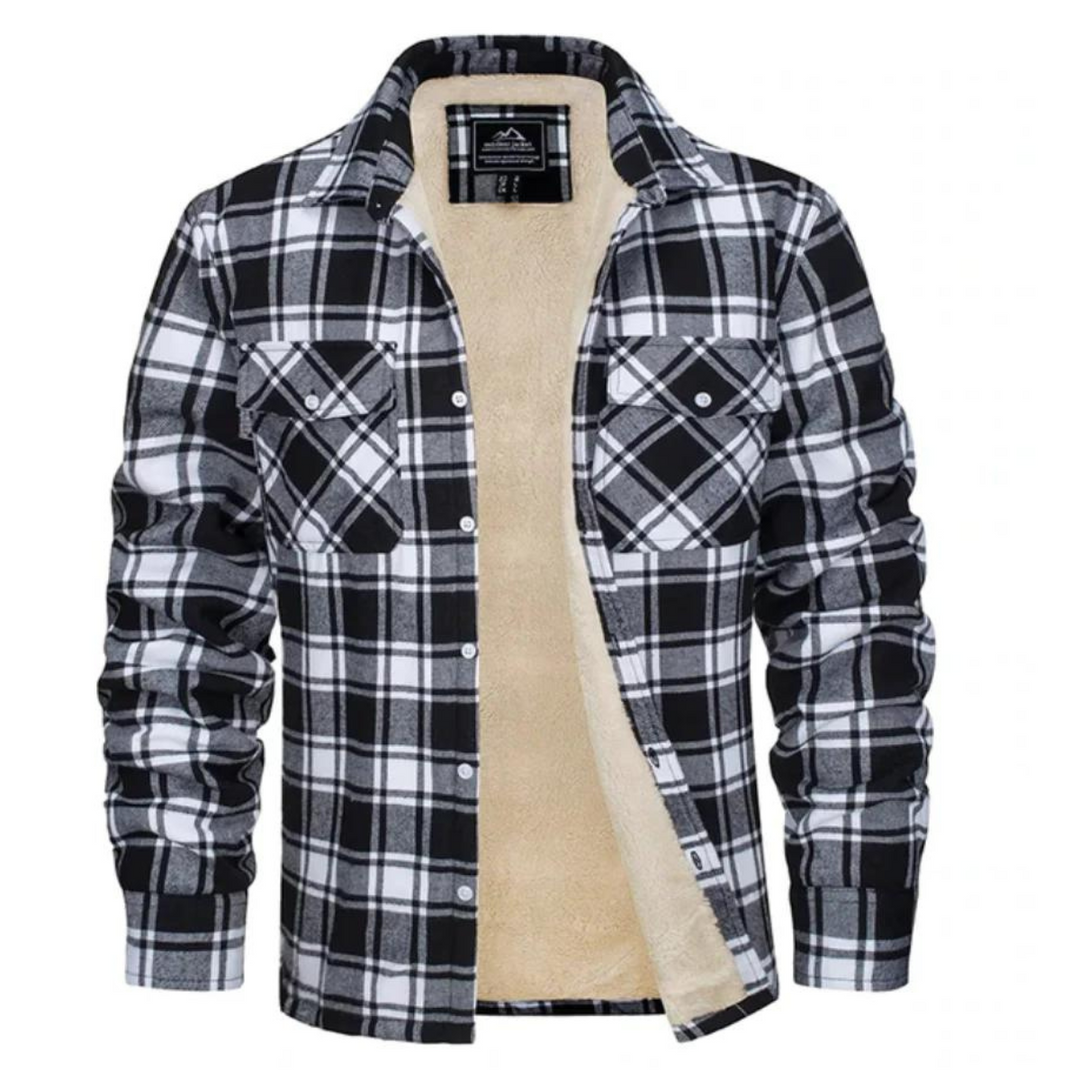 Fleece-Lined Checked Men's Jacket – Arvid