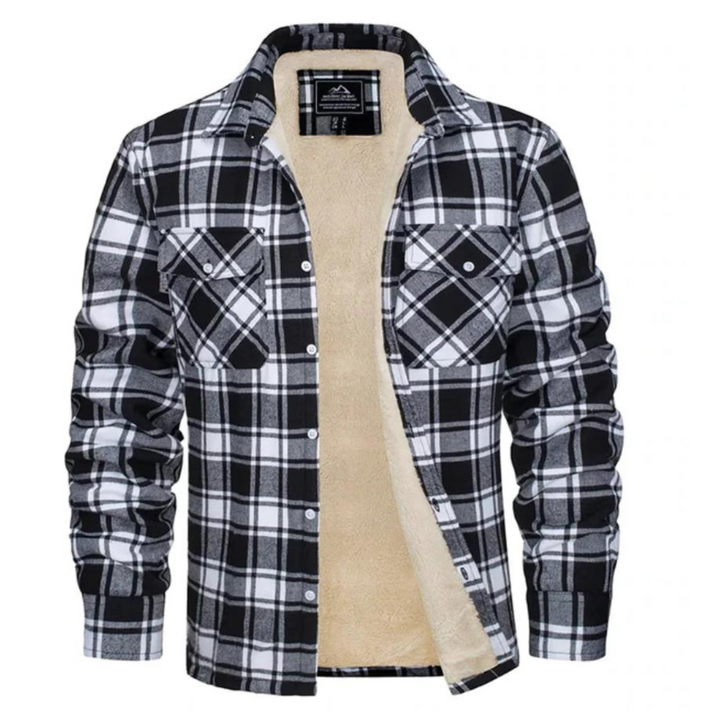 Fleece-Lined Checked Men's Jacket – Arvid