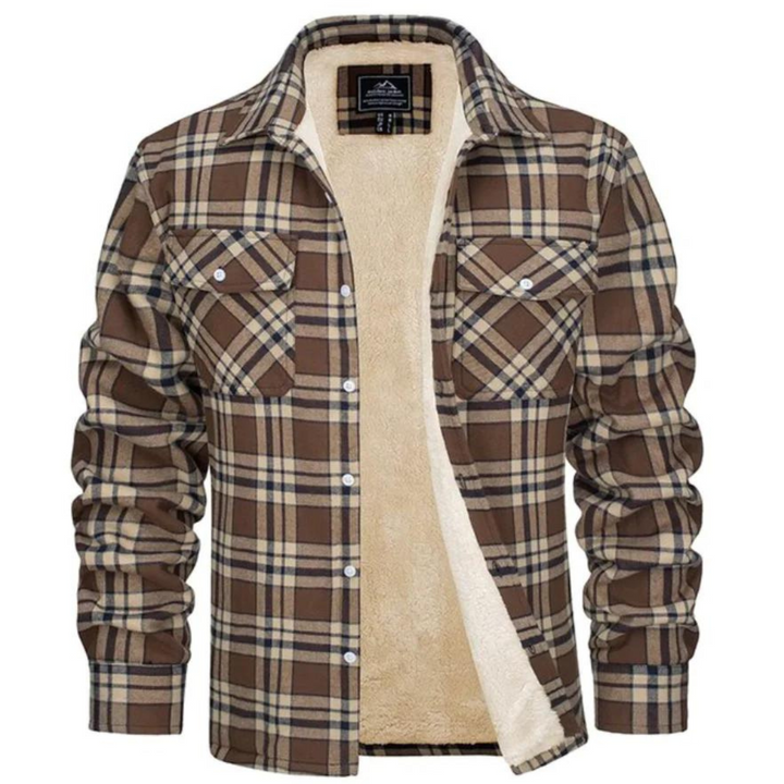 Fleece-Lined Checked Men's Jacket – Arvid