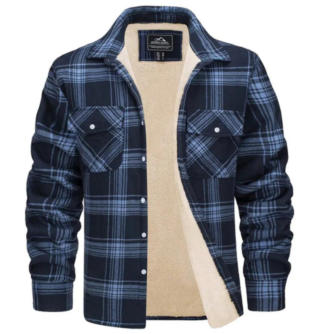 Fleece-Lined Checked Men's Jacket – Arvid