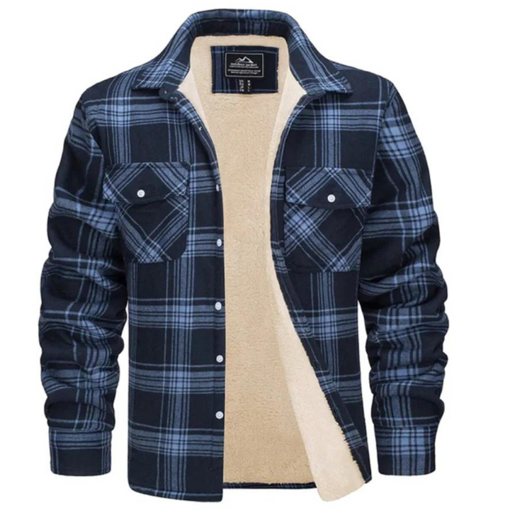 Fleece-Lined Checked Men's Jacket – Arvid