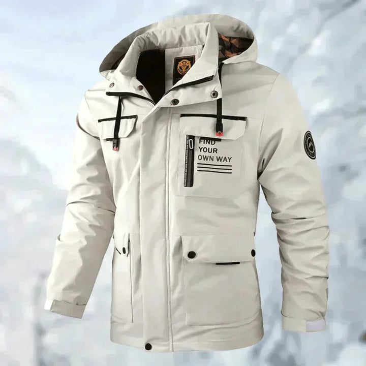 Water-Resistant Men's Jacket With Detachable Hood - Isaac