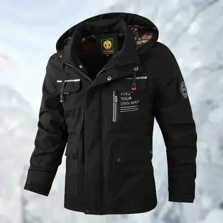 Water-Resistant Men's Jacket With Detachable Hood - Isaac