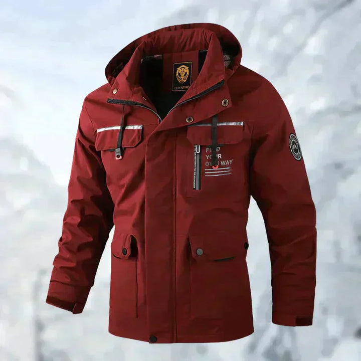 Water-Resistant Men's Jacket With Detachable Hood - Isaac