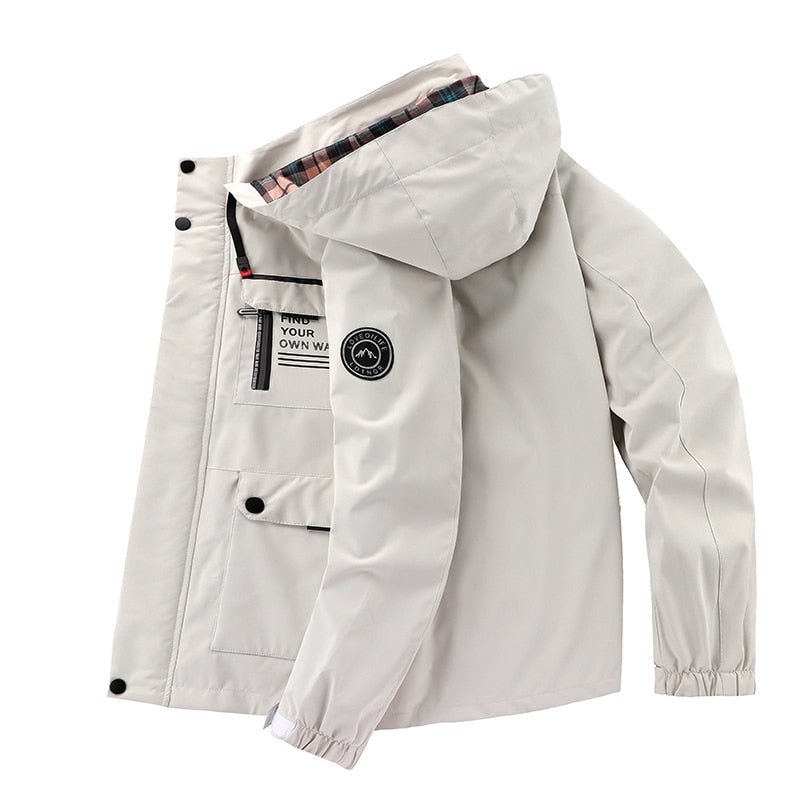 Water-Resistant Men's Jacket With Detachable Hood - Isaac