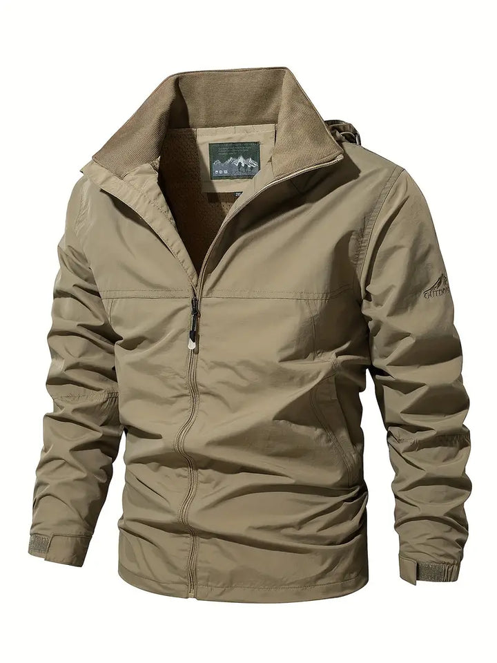 Water-Resistant Outdoor Jacket With Detachable Hood - Shane