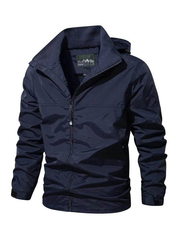 Water-Resistant Outdoor Jacket With Detachable Hood - Shane