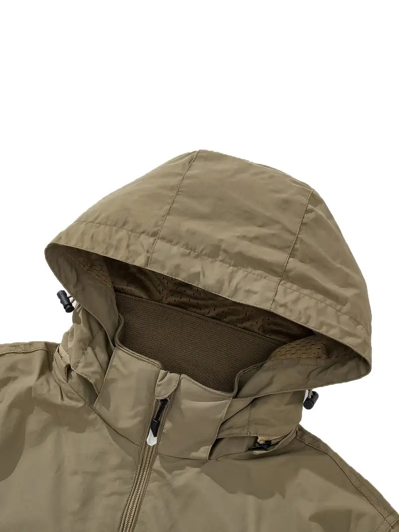Water-Resistant Outdoor Jacket With Detachable Hood - Shane