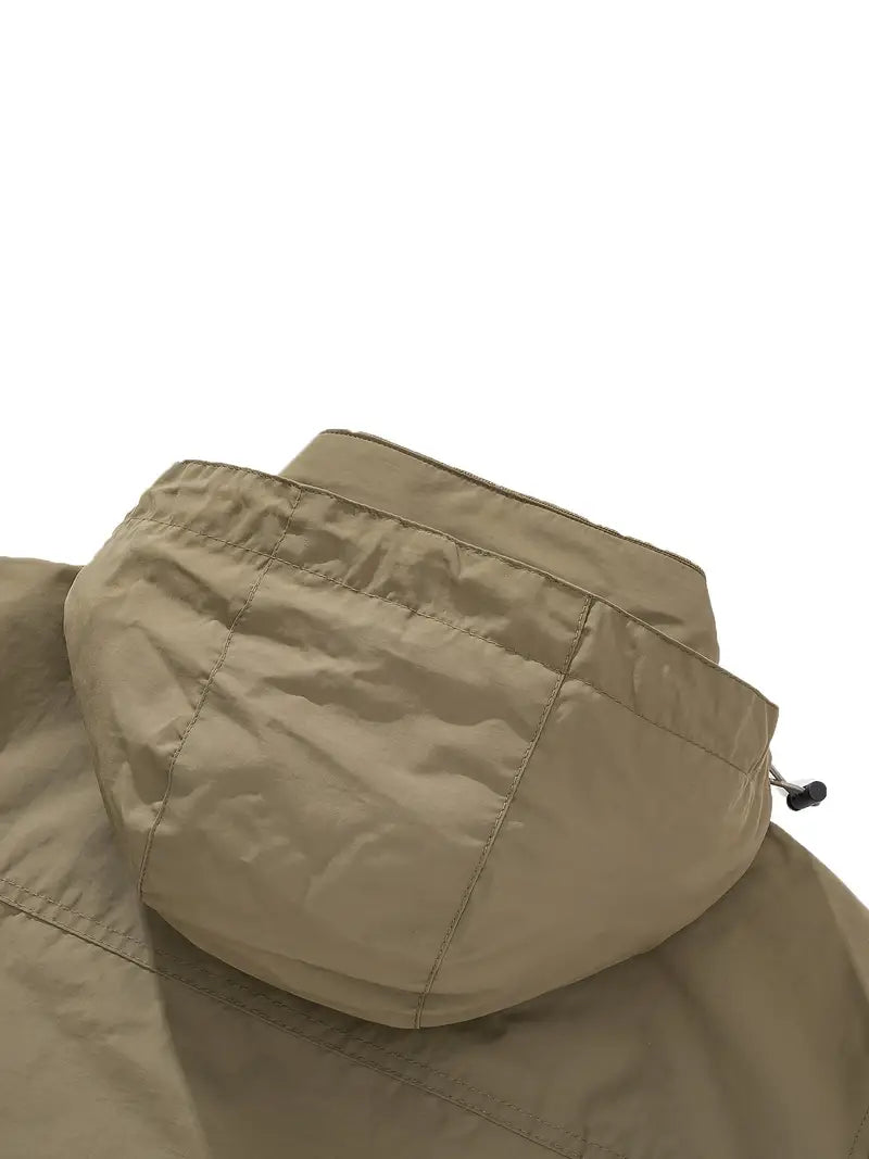 Water-Resistant Outdoor Jacket With Detachable Hood - Shane