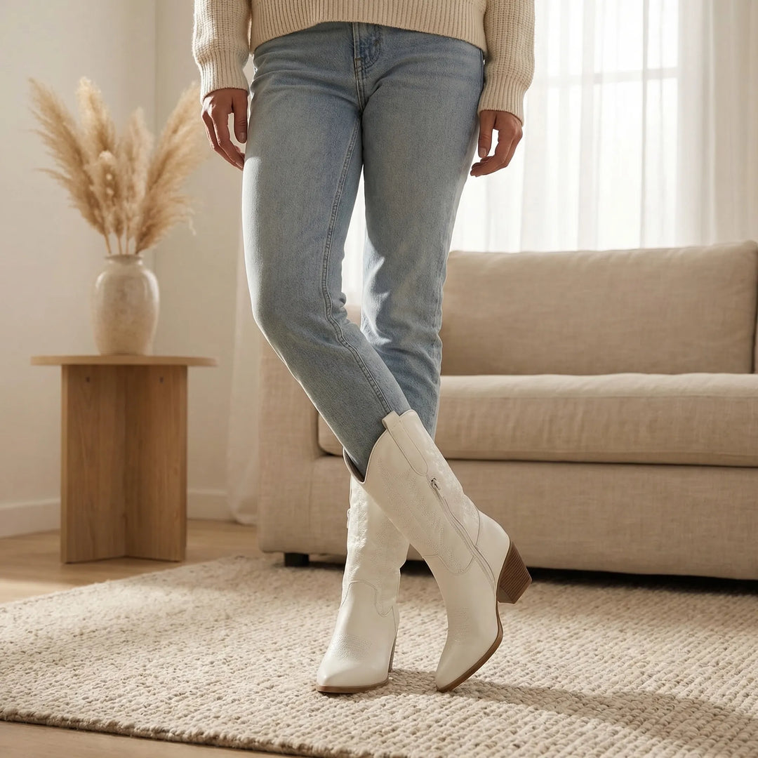 Western-Style Block Heel Boot - Danielle