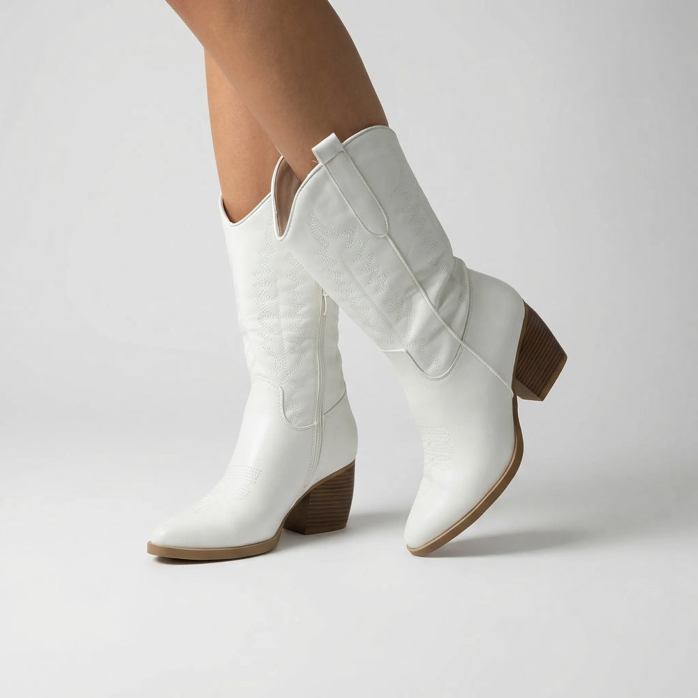 Western-Style Block Heel Boot - Danielle
