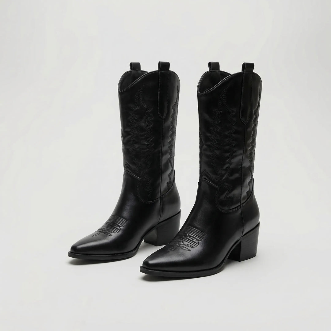 Western-Style Block Heel Boot - Danielle