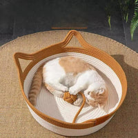 Handgeweven Katoenen Touwbed voor Katten - CozyNest