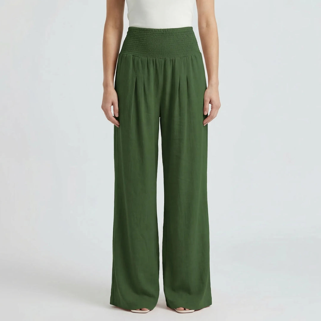 Wide-Leg High-Waist Summer Trousers - Sylvia