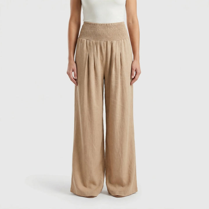 Wide-Leg High-Waist Summer Trousers - Sylvia