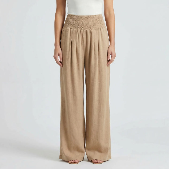 Wide-Leg High-Waist Summer Trousers - Sylvia