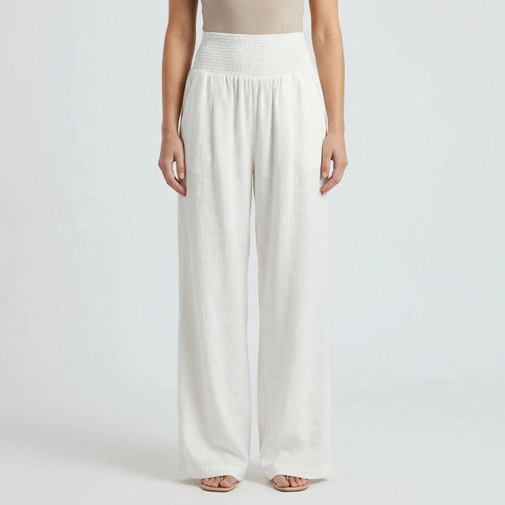 Wide-Leg High-Waist Summer Trousers - Sylvia