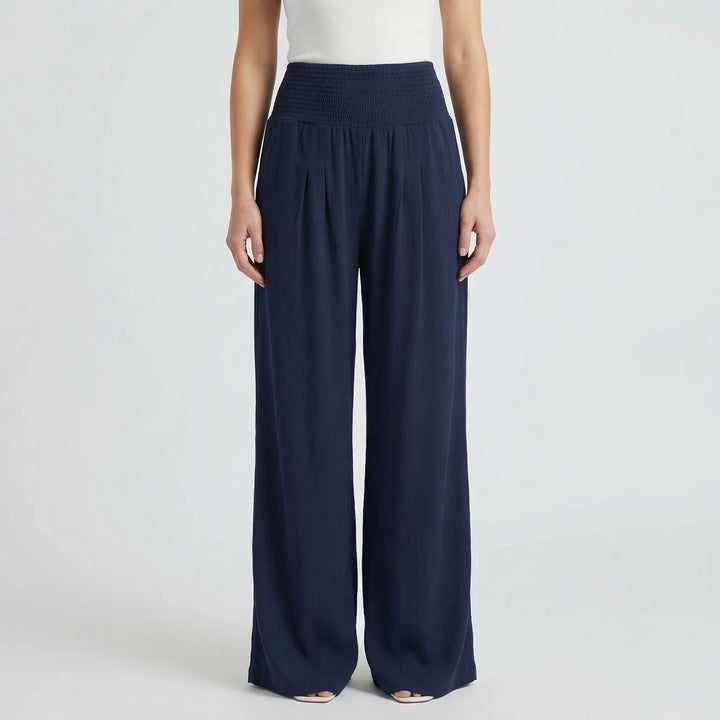Wide-Leg High-Waist Summer Trousers - Sylvia
