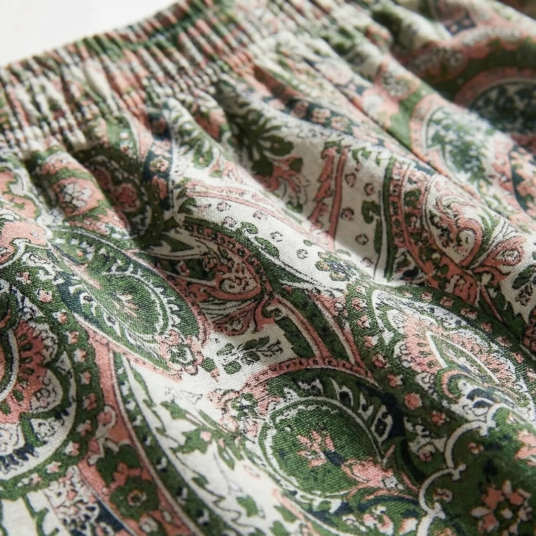 Wide-Leg Printed Boho Trousers - Hannah