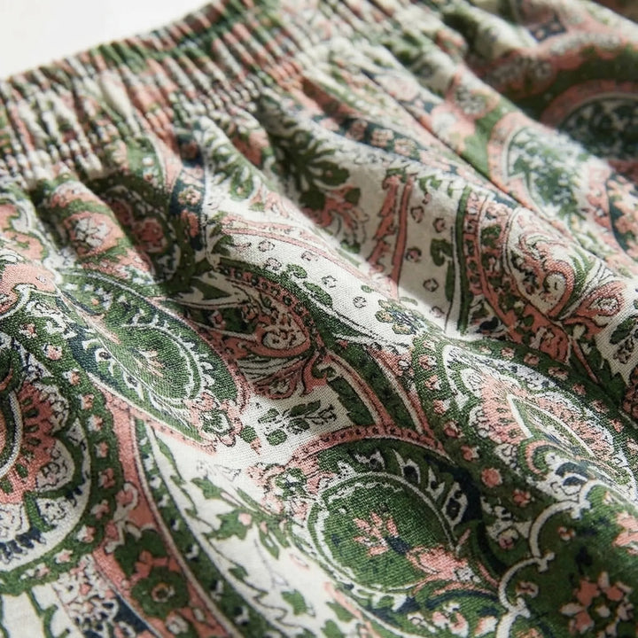 Wide-Leg Printed Boho Trousers - Hannah