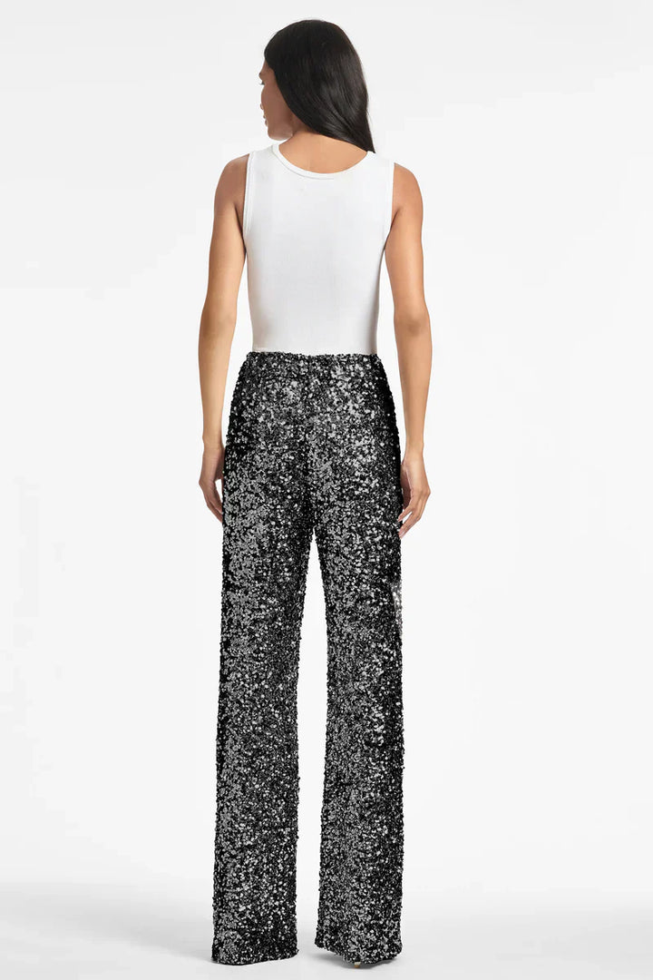 Wide-Leg Sequin Trousers Full Length - Molly