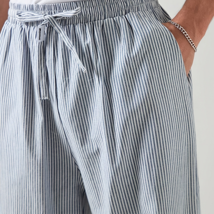 Wide-Leg Striped Casual Trousers - Alex