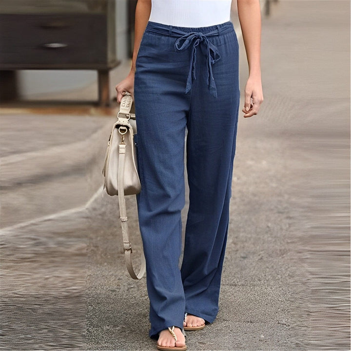 Wide-Leg Tie-Waist Women's Trousers - Laverne