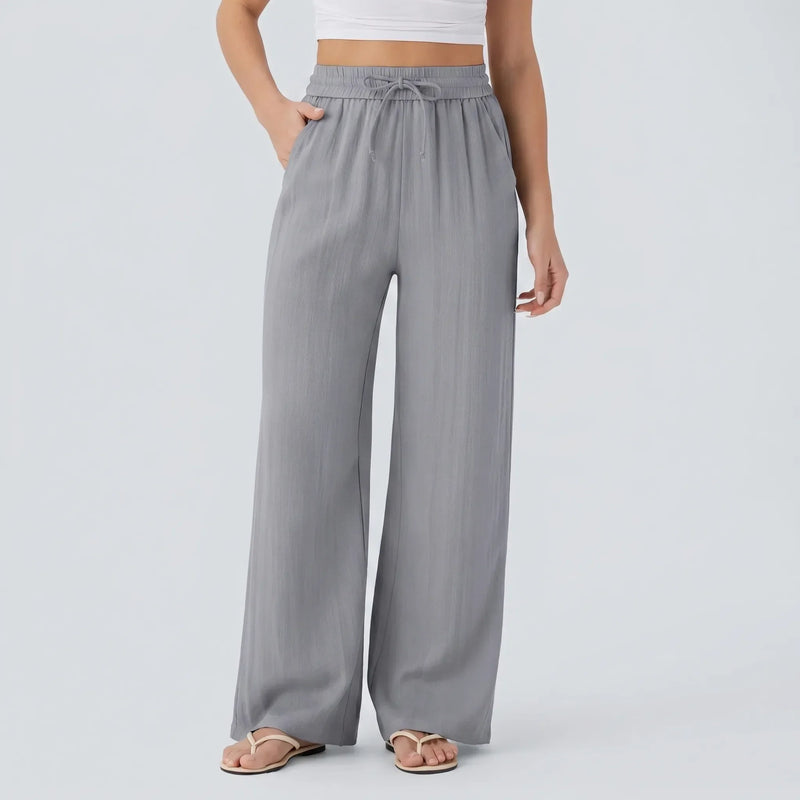 Wide Leg Casual Trousers - Peggy
