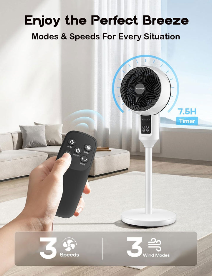 Witte Statiefventilator Met Afstandsbediening - Circuliq