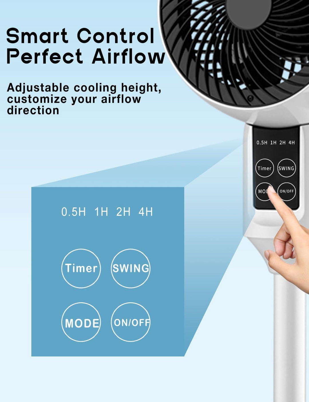 Witte Statiefventilator Met Afstandsbediening - Circuliq
