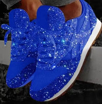 Glitter women's sneakers with sporty comfort - Leona