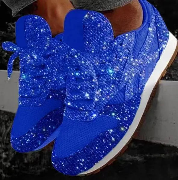 Glitter women's sneakers with sporty comfort - Leona