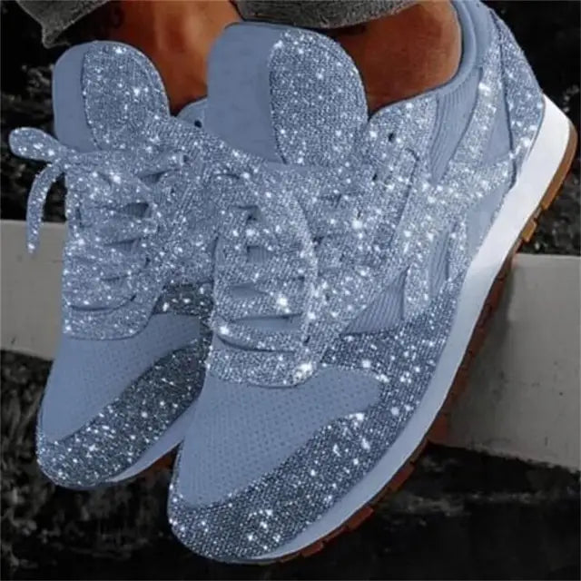 Glitter women's sneakers with sporty comfort - Leona