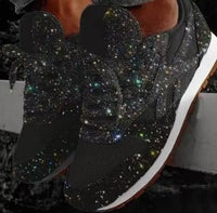 Glitter women's sneakers with sporty comfort - Leona