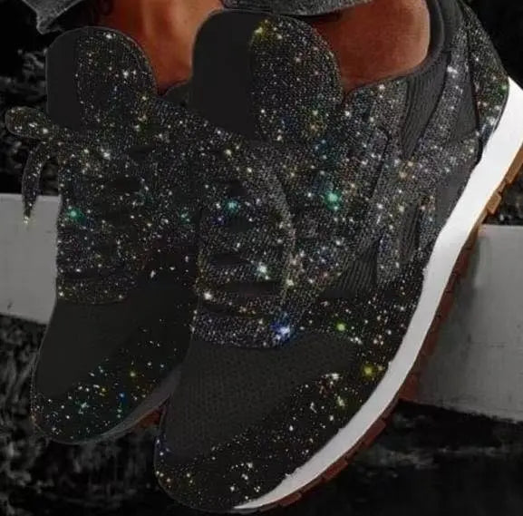 Glitter women's sneakers with sporty comfort - Leona