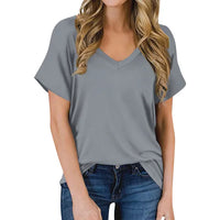 Prosty T-shirt z dekoltem w serek - Luna