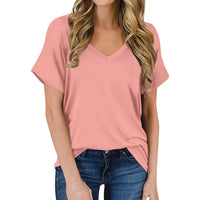Prosty T-shirt z dekoltem w serek - Luna