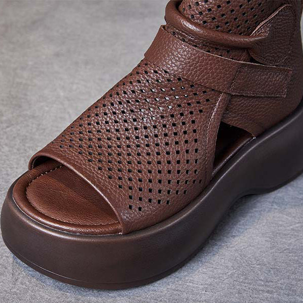 Orthopedische leren sandalen dames met schokabsorberende zool - Meike