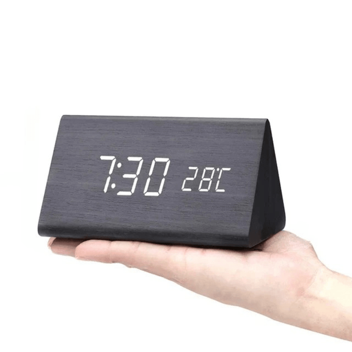 Elegant LED Wood Clock with Voice Control 12