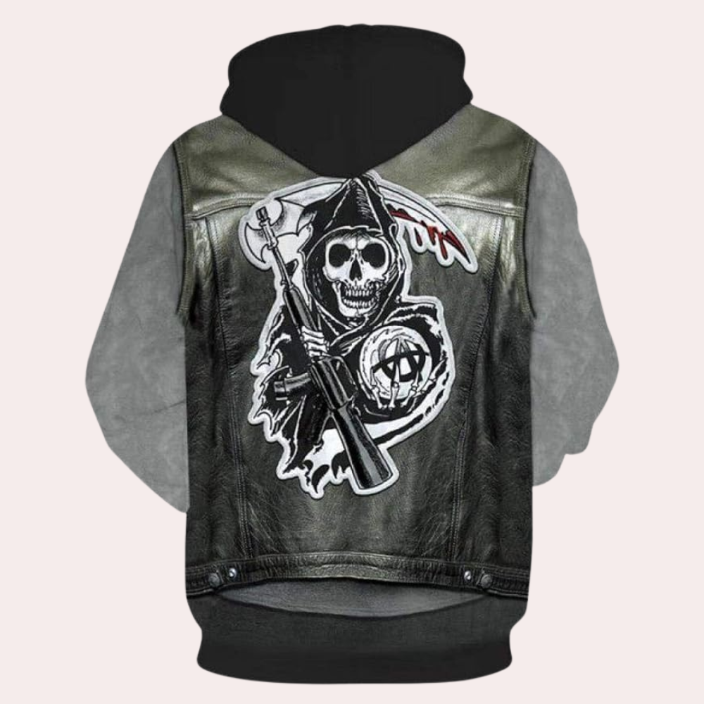 Casual Hoodie with Unique Print for Men - Mason
