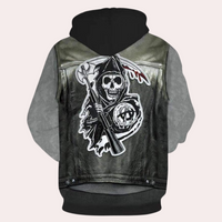 Casual Hoodie with Unique Print for Men - Mason