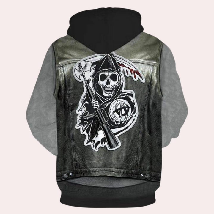 Casual Hoodie with Unique Print for Men - Mason