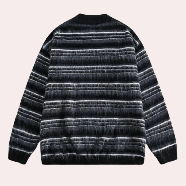 Męski sweter w paski z wygodnym krojem - Dorian